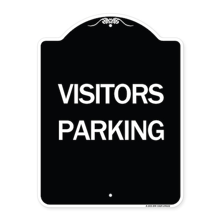 Signmission Parking Lot Visitors Parking Heavy-Gauge Aluminum Architectural Sign, 24" x 18", BW-1824-24622 A-DES-BW-1824-24622